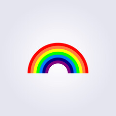 rainbow 7 color illustration flat design icon symbol logo vector design