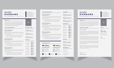 Professional Resume Template with Photo Placeholder CV Layouts