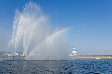 rainbow in the fountain
