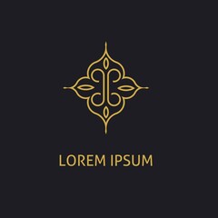 ornament Luxury floral logo template in trendy linear style. Vector illustration.