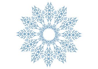 Luxury mandala background. Decorative round ornament. Oriental design. Yoga logos. Snowflake. Vector