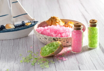 cosmetic sea salt for spa treatments