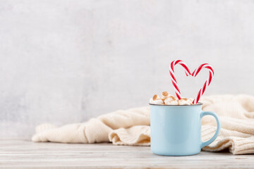 Christmas candy cane cozy background.