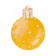 Watercolor colorful and festive Christmas ball decoration