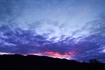 sunset over the mountains
