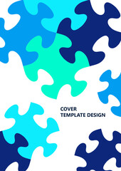 Bright color puzzle, puzzle with place for text. The idea of unity, teamwork. Vector