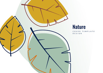 Creative leaves on a white background. Template for environmental poster, brochure, flyer. Design for seasonal sale. Vector