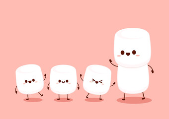 Marshmallow cartoon. marshmallow character design. Marshmallow vector.