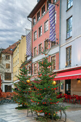 Obraz premium Christmas fir-tree on the street,Munich, Germany