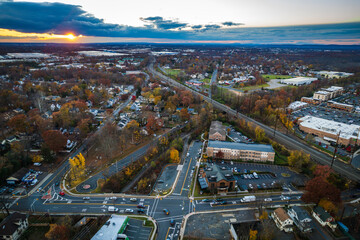 Aerial Drone Sunset in Metuchen