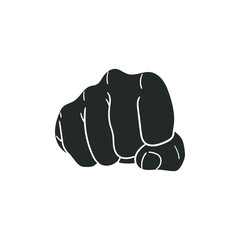 Fist Hand Icon Silhouette Illustration. Punch Vector Graphic Pictogram Symbol Clip Art. Doodle Sketch Black Sign.