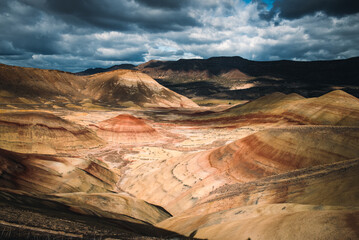 Dramatic clouds over the painted hill section