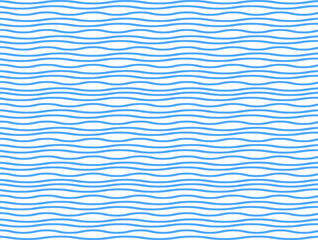 Water waves seamless pattern, linear backdrop. Blue water waves. Stripes wave pattern summer vector. Zigzag line design
