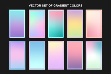 Vivid gradient colors collection set. Abstract background wallpaper.