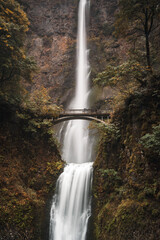 Historic Multnomah falls along the Columbia river in Oregon
