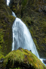 Obraz premium Wahkeena falls along the Columbia river gorge