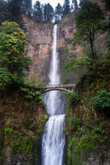 Bridge across Multnomah falls