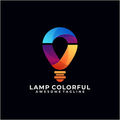 Lamp colorful logo design template