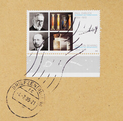 briefmarke stamp vintage retro alt old gestempelt used frankiert cancel braun wissenschaft paul...
