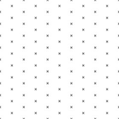 Square seamless background pattern from geometric shapes. The pattern is evenly filled with small black zodiac pisces symbols. Vector illustration on white background