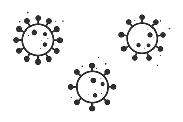 Coronavirus Bacteria Cell Icon, Covid-2019. No Infection and Stop Coronavirus Concepts. Isolated Vector Icon