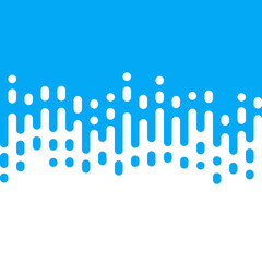 Abstract seamless vector transition of two colors. Rounded lines blended in. Pattern of white and light blue lines. Looks like dipping paint or rain. Vector illustration on light blue background