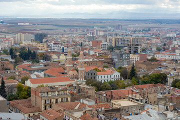 Fototapeta na wymiar High angle view of Setif downtown from Park mall building.