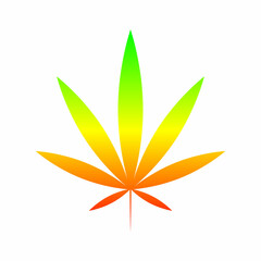 Marijuana leaf vector icon. Cannabis colored symbol. Vector illustration