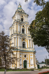 Belfry in Holy Trinity - Elijah Monastery in Chernihiv. Monastery founded in 11th century. City Chernihiv - one of oldest cities of Kievan Rus (907). Chernihiv, Ukraine.