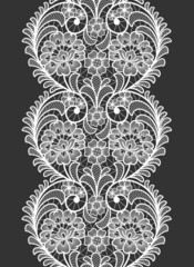 lace flowers seamless decoration element, vector