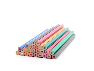 Many colorful pencils.