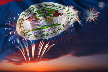 Flag of Belize for Independence day - Powered by Adobe