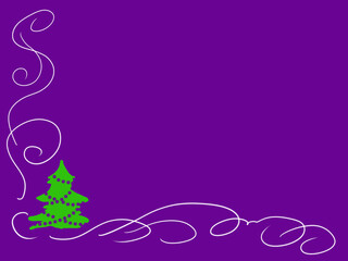 symbolic christmas tree on purple background copy space
