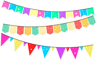 Obraz premium Bunting set. Set of sketch with flags. vector illustratoin.