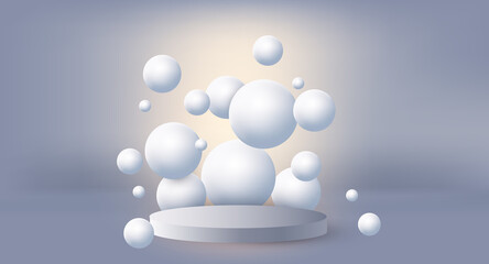 3d realistic pedestals for your products. Vector illustration 