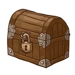 Treasure chest vector illustration isolated on white background