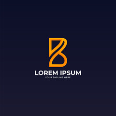 B letter Modern Logo with gradient