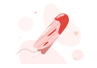 Vector illustration in flat style. Hygienic tampon made from eco-materials.