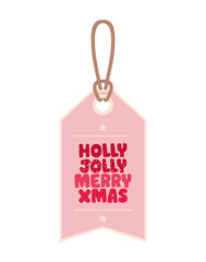 holly jholly merry xmas label