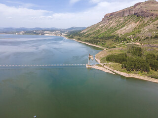 Fototapeta premium Lisitsite bridge over Studen Kladenets Reservoir, Bulgaria