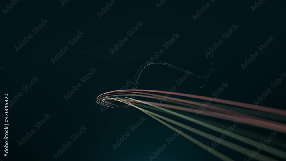 Poster abstract swirling light strings background with depth of field/ 4k animation of an abstract wallpape
