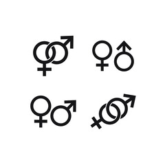 male and female gender symbols, gender symbol collection 