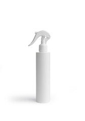 Plastic spray bottle on white background