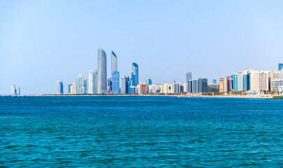 Abu Dhabi downtown, cityscape with skyscrapers