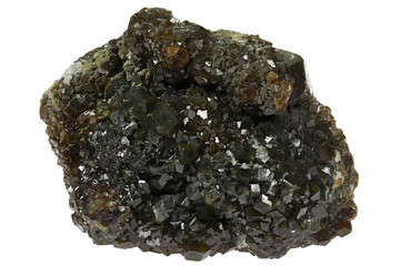 hessonite from Adamello area, Italy isolated on white background