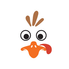 Turkey face thanksgiving character funny humor vector icon for laser cut projects.