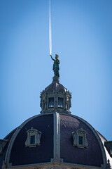 Famous building in Vienna, Austria.
Behind, a flight