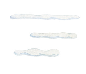 Set of watercolor snowdrifts. Hand drawn illustration isolated on white.