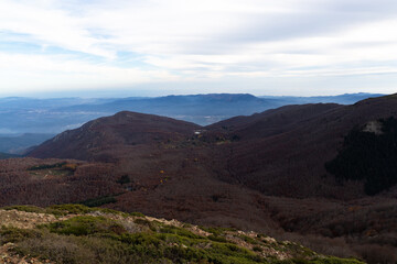 Mountains at sunset on an autumnal day