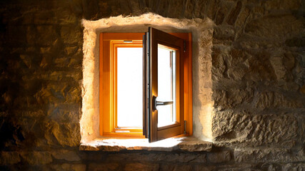 A open window in the old wall
